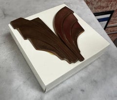 Scatola italiana vintage in bronzo e legno di Esa Fedrigolli, 1960