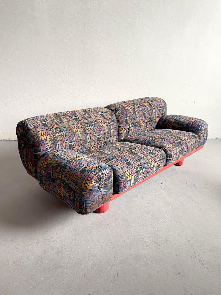 Late 20th Century Vintage Italian Sofa Designed by Carlo Bartoli for Rossi di Albizzate, 1980s For Sale