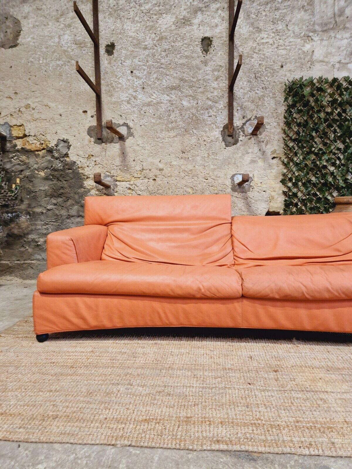 1980s Paolo Piva Sofa Italian Pink Leather For Sale 5