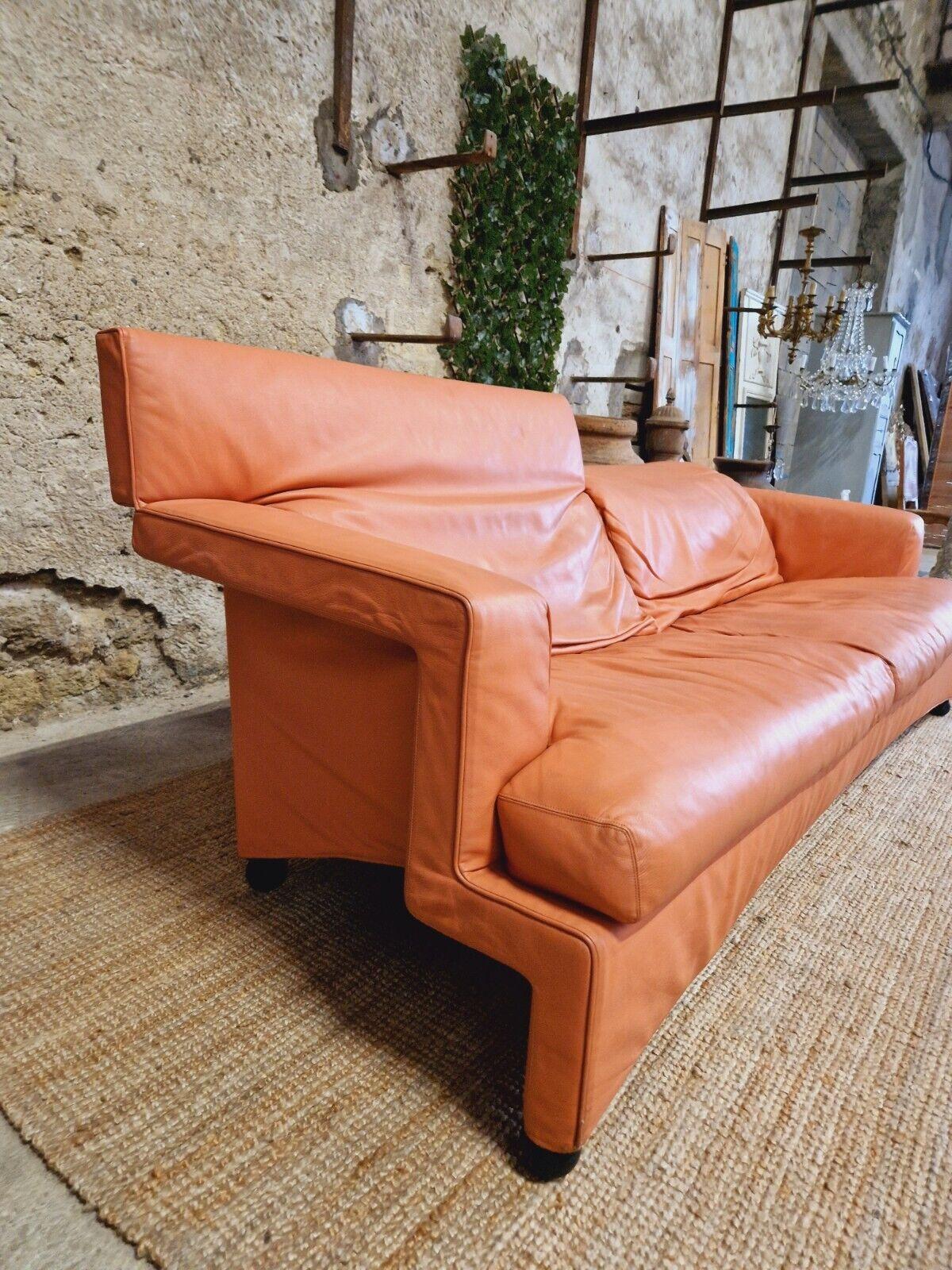 1980s Paolo Piva Sofa Italian Pink Leather For Sale 1