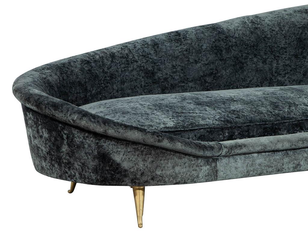 Brass Vintage Italian Sofa in the Manner of Federico Munari