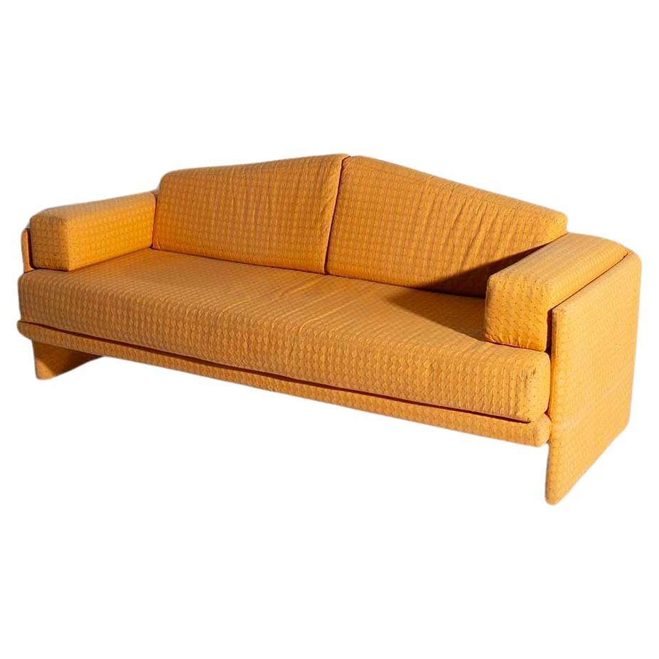 Vintage Italian Sofa in Yellow Fabric For Sale