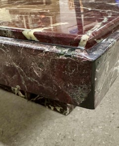 Vintage Italienisch Rosso Levanto Marmor Couchtisch
