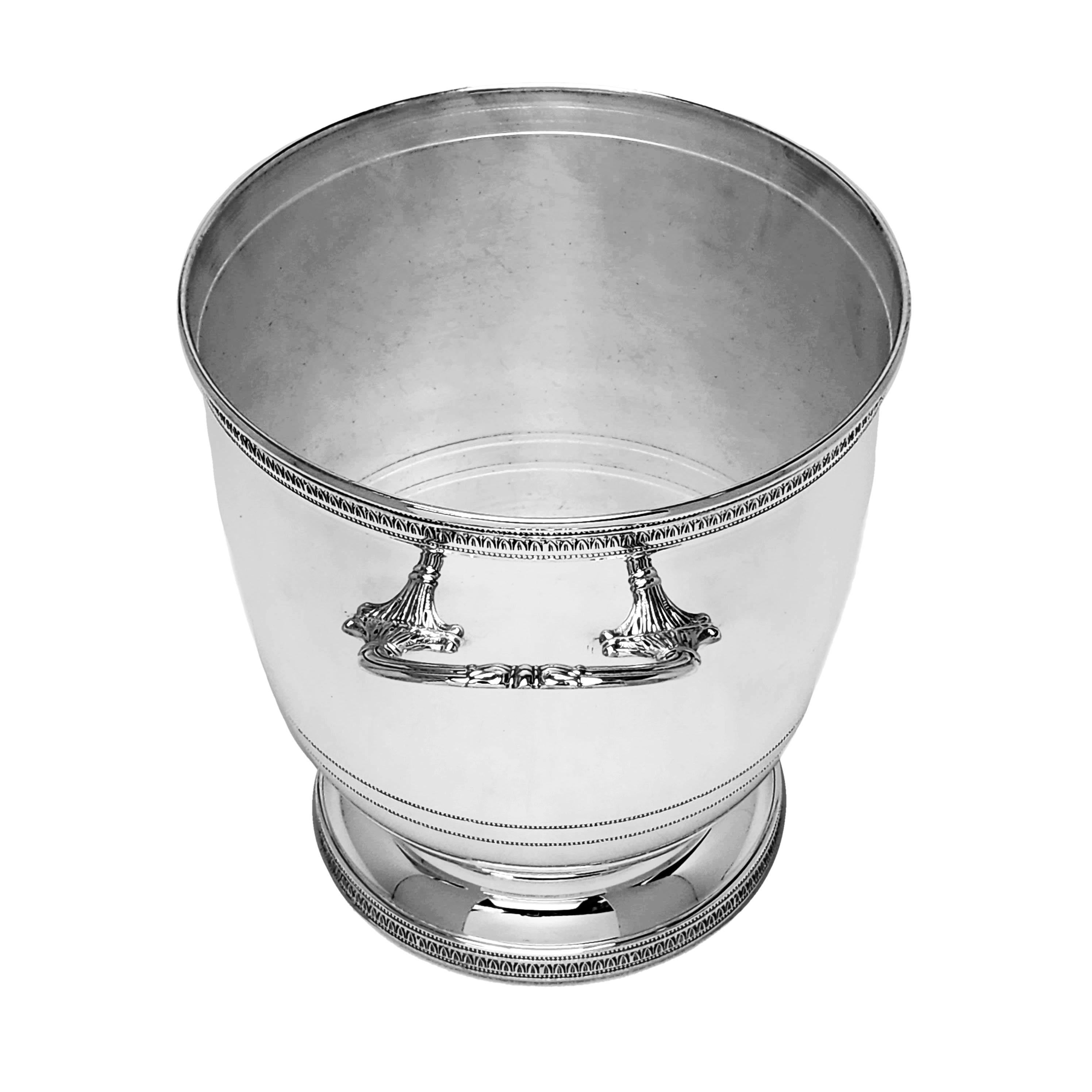 Vintage Italian Solid Silver Champagne Wine Cooler Ice Bucket c. 1960 In Good Condition For Sale In London, GB
