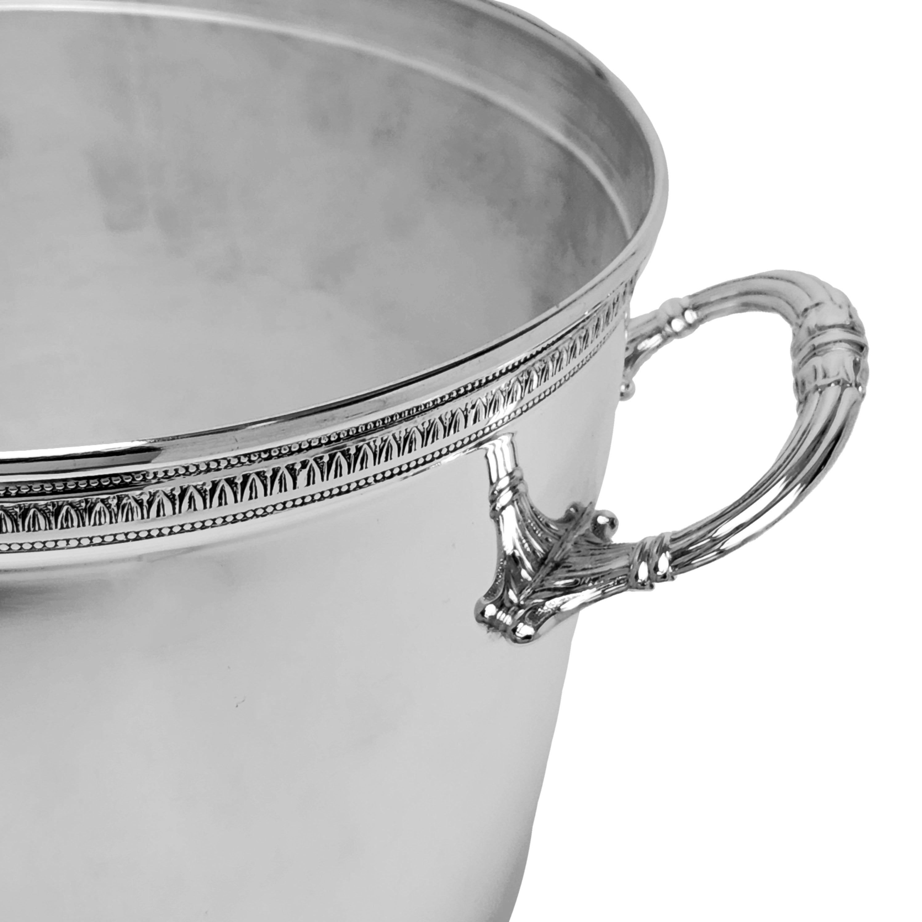 20th Century Vintage Italian Solid Silver Champagne Wine Cooler Ice Bucket c. 1960 For Sale