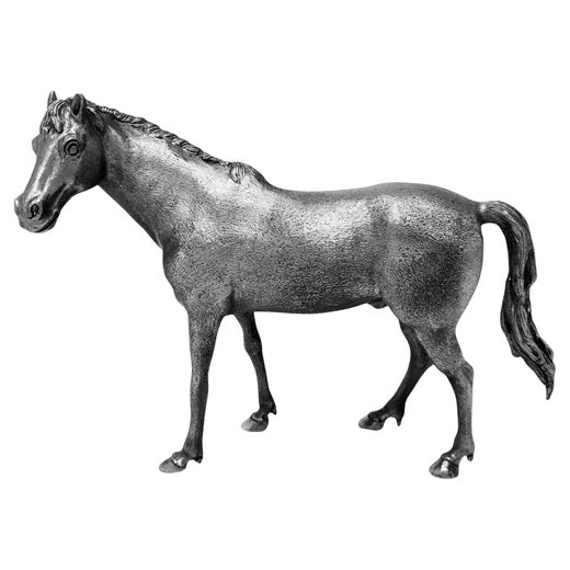Vintage Italian Solid Silver Model Horse Stallion Italy c. 1950