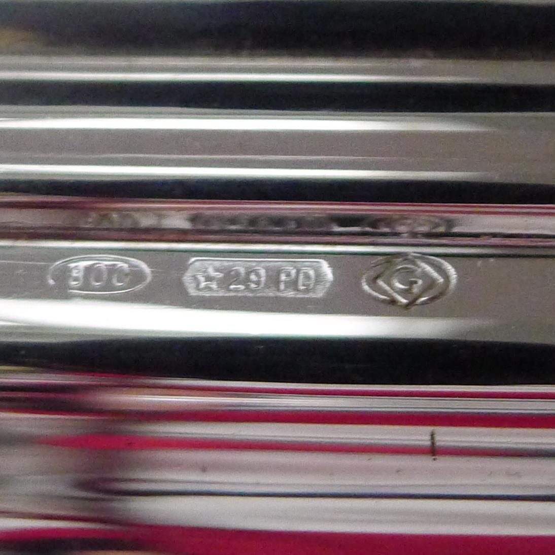 Vintage Italian Solid Silver Tray by Greggio, Padova c.1960 For Sale 1
