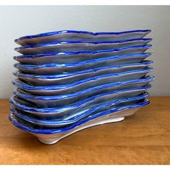Vintage Italian Solimine Glazed Ceramic Salad Plate - Set of 10