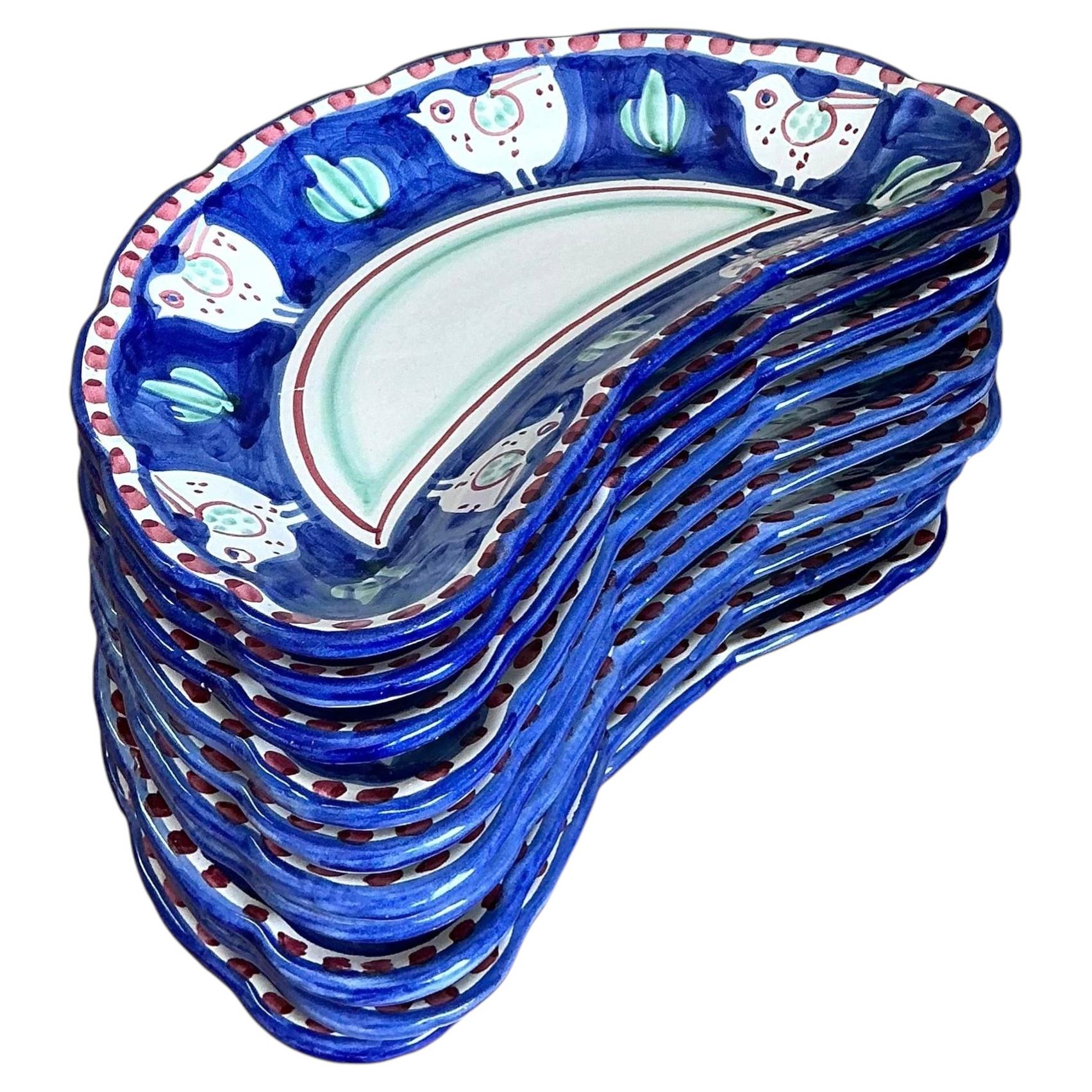 Vintage Italian Solimine Glazed Ceramic Salad Plate - Set of 10