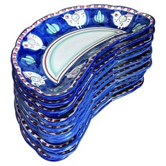 Vintage Italian Solimine Glazed Ceramic Salad Plate - Set of 10