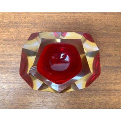 Vintage Italian Sommerso Murano Glass Candle Holder or Ashtray, 1970s