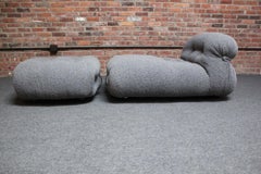 Vintage Italian "Soriana" Chaise Lounge and Ottoman by Afra and Tobia Scarpa