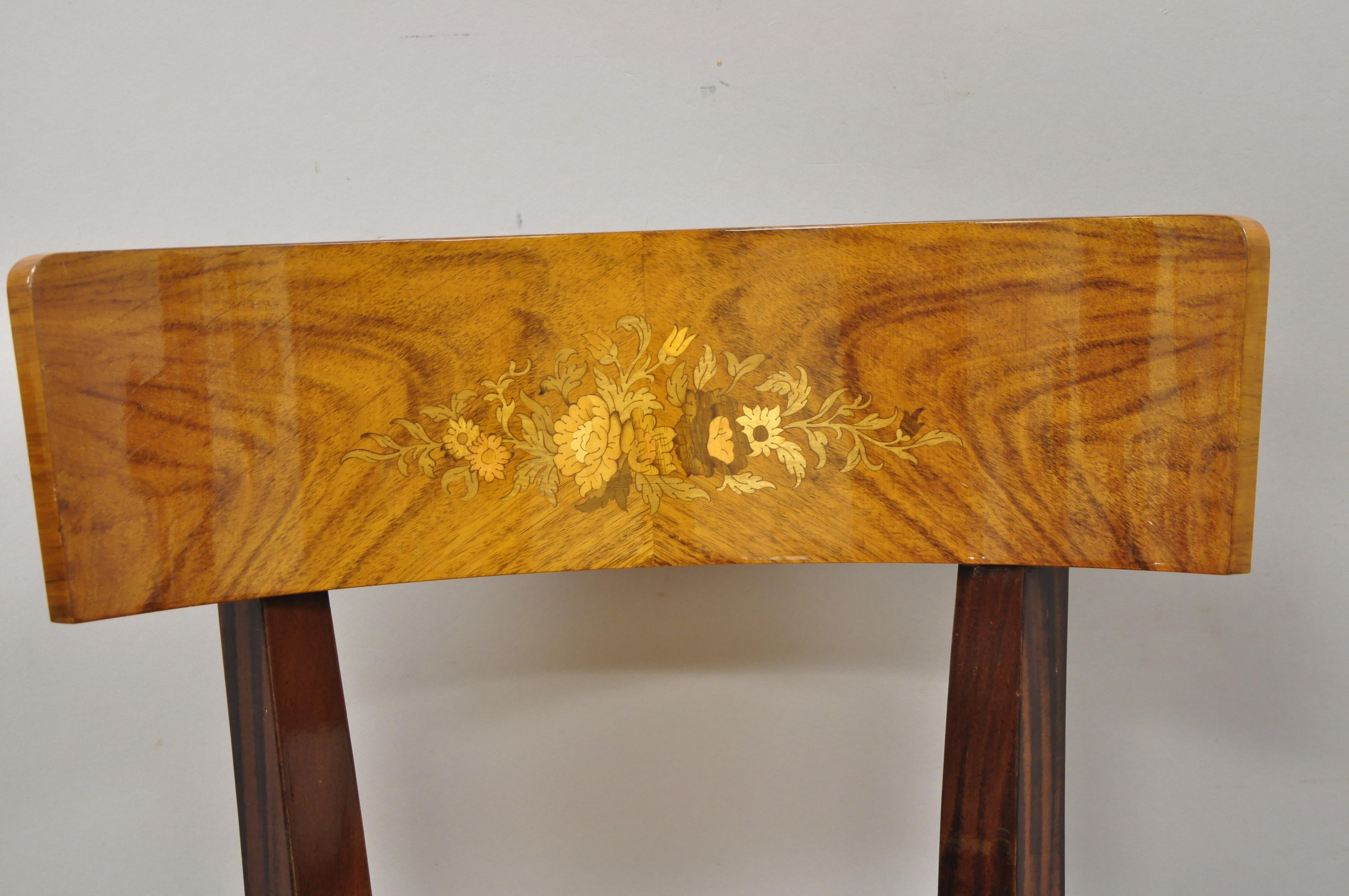 italian inlaid dining table and chairs