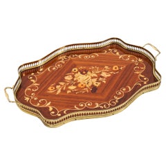 Vintage Italian Sorrento Marquetry Drinks Tray Mid 20th Century