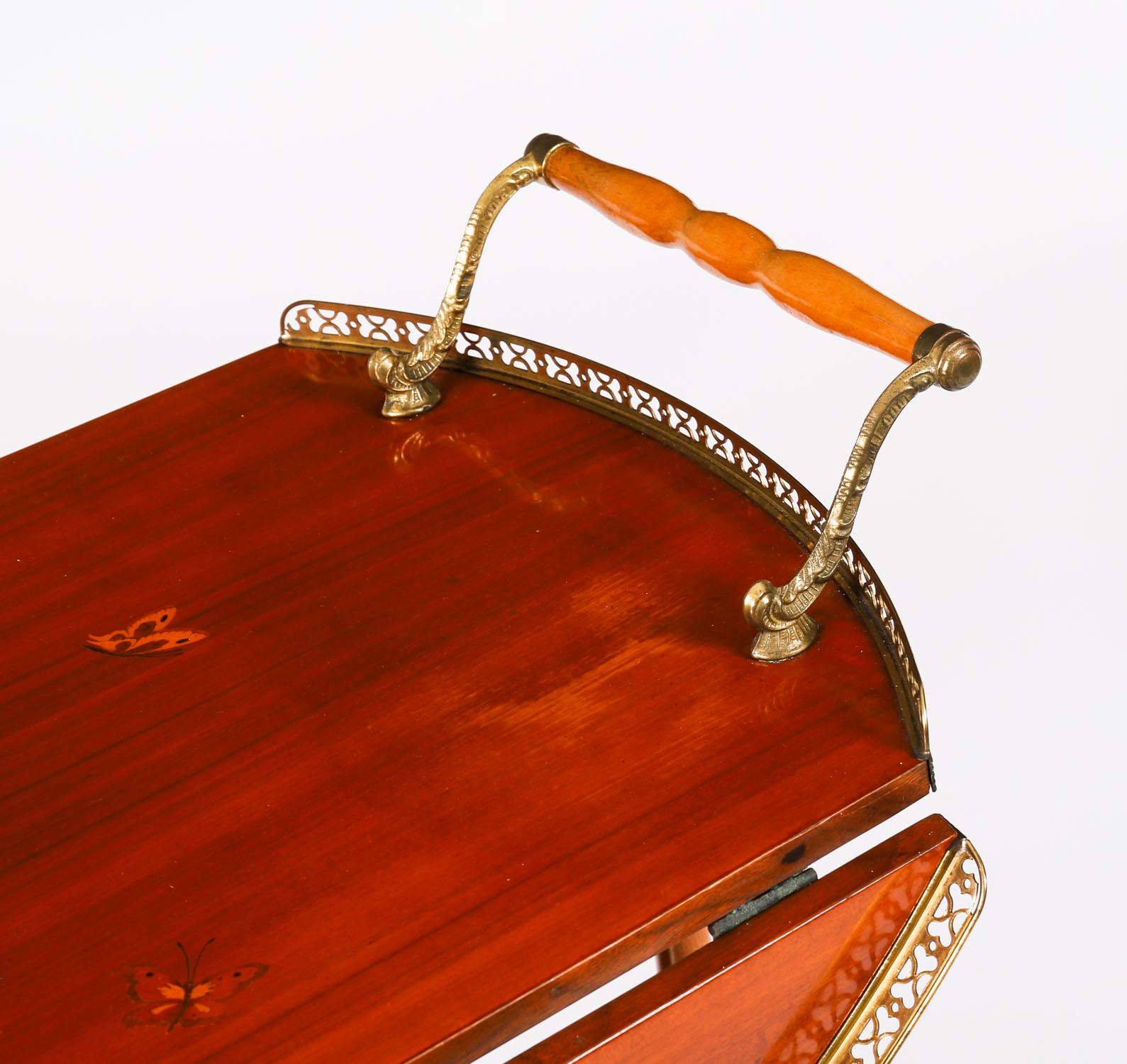Carrello portabevande d'epoca in intarsio sorrentino della metà del XX secolo in vendita 10