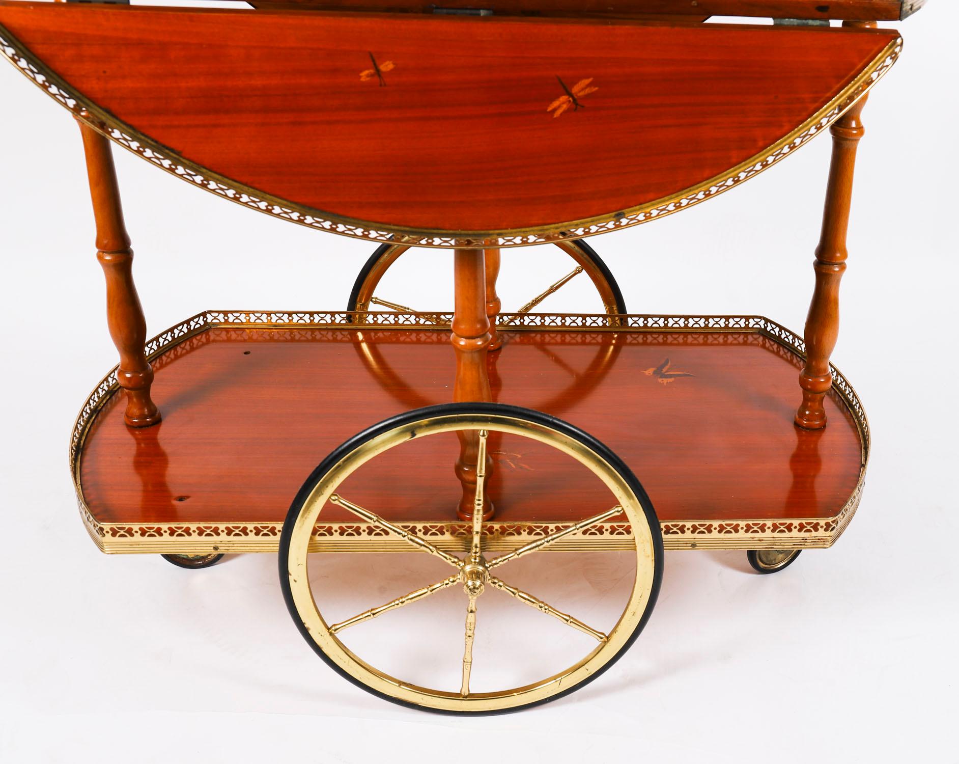 Carrello portabevande d'epoca in intarsio sorrentino della metà del XX secolo in vendita 11