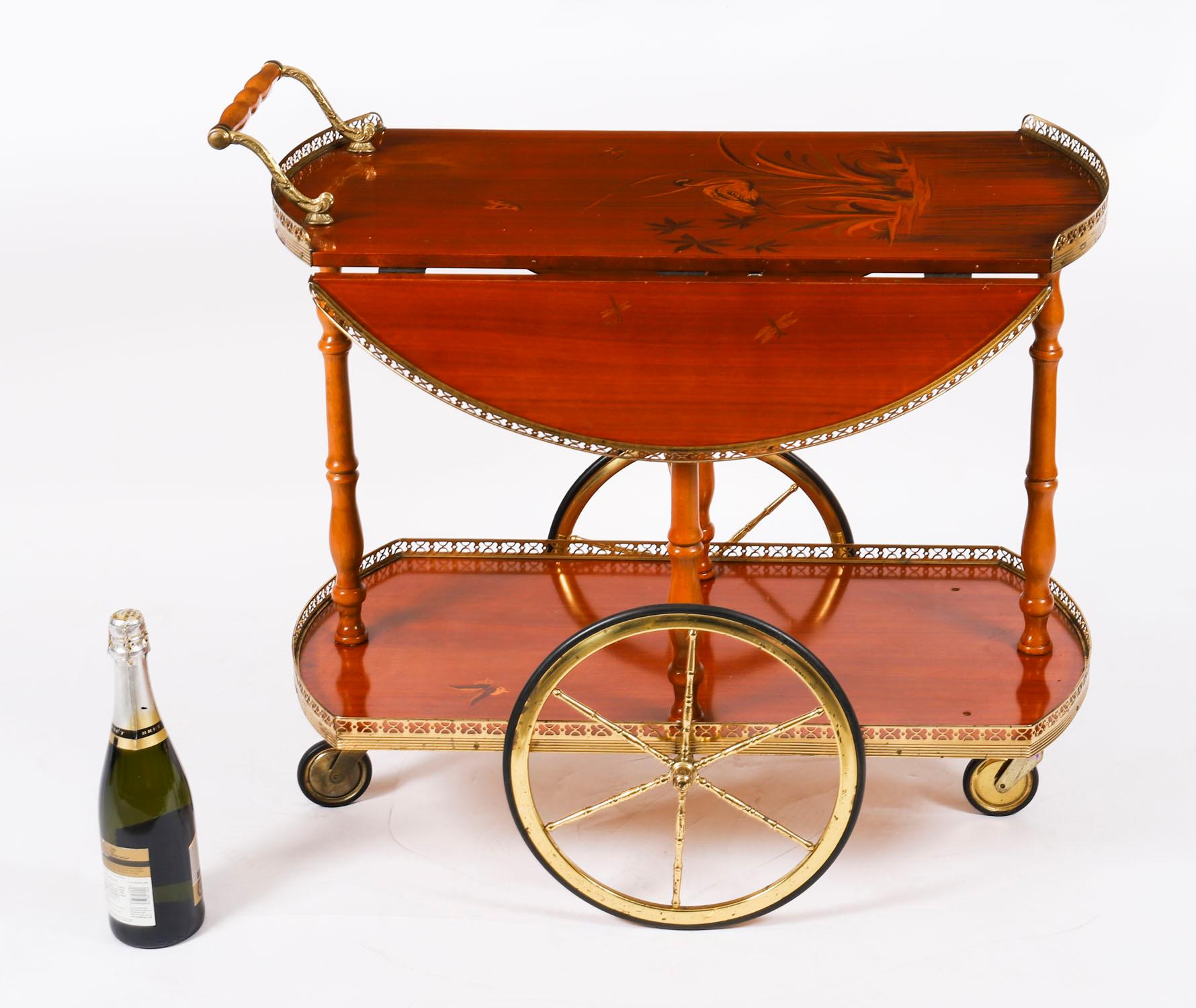 Carrello portabevande d'epoca in intarsio sorrentino della metà del XX secolo in vendita 13
