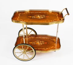 Vintage Italian Sorrento Marquetry Drinks Trolley Mid Century