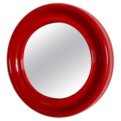 Vintage Italian Space Age Circular Wall Mirror, 1980s Italy