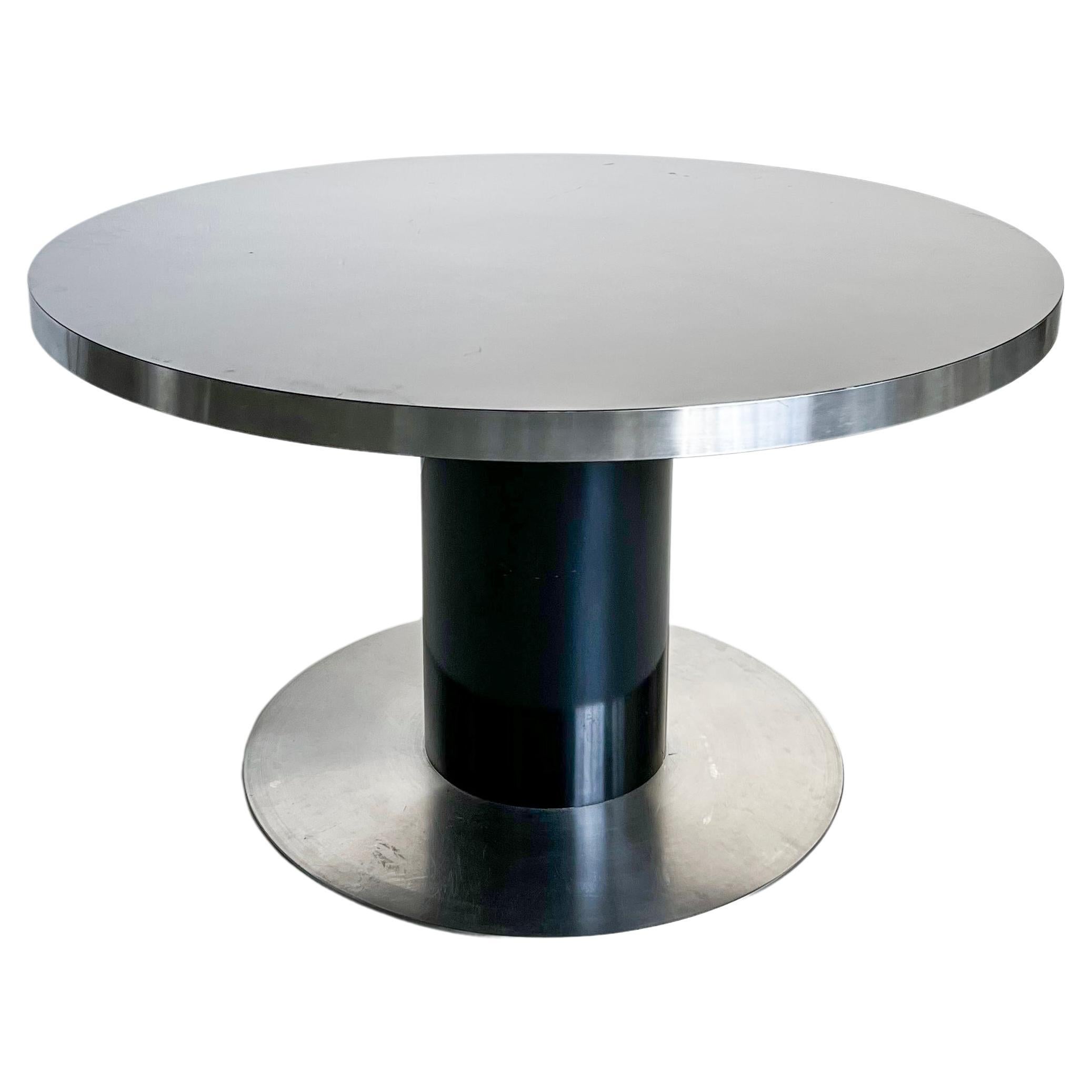 Vintage Italian Space Age Dining Table in Lacquered Wood & Steel by Willy Rizzo For Sale