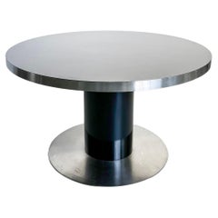 Table de salle à manger italienne de l'ère spatiale en bois laqué et acier par Willy Rizzo