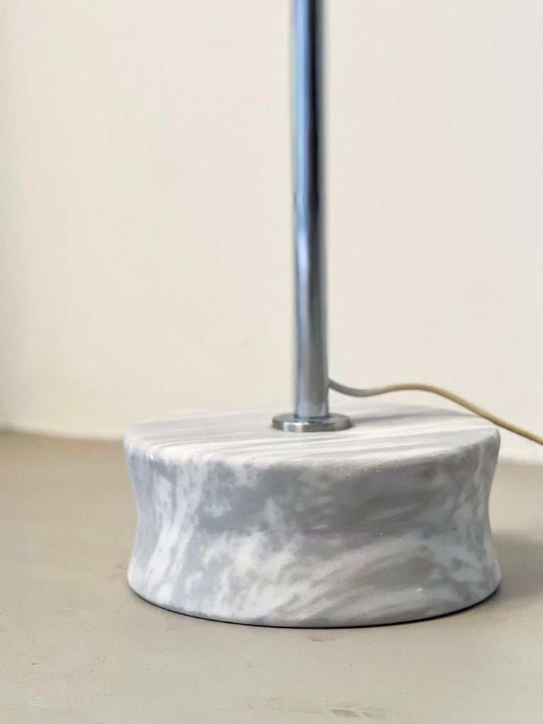 Vintage Italian Space Age Floor Lamp with Marble Base and Two Big Glass ...