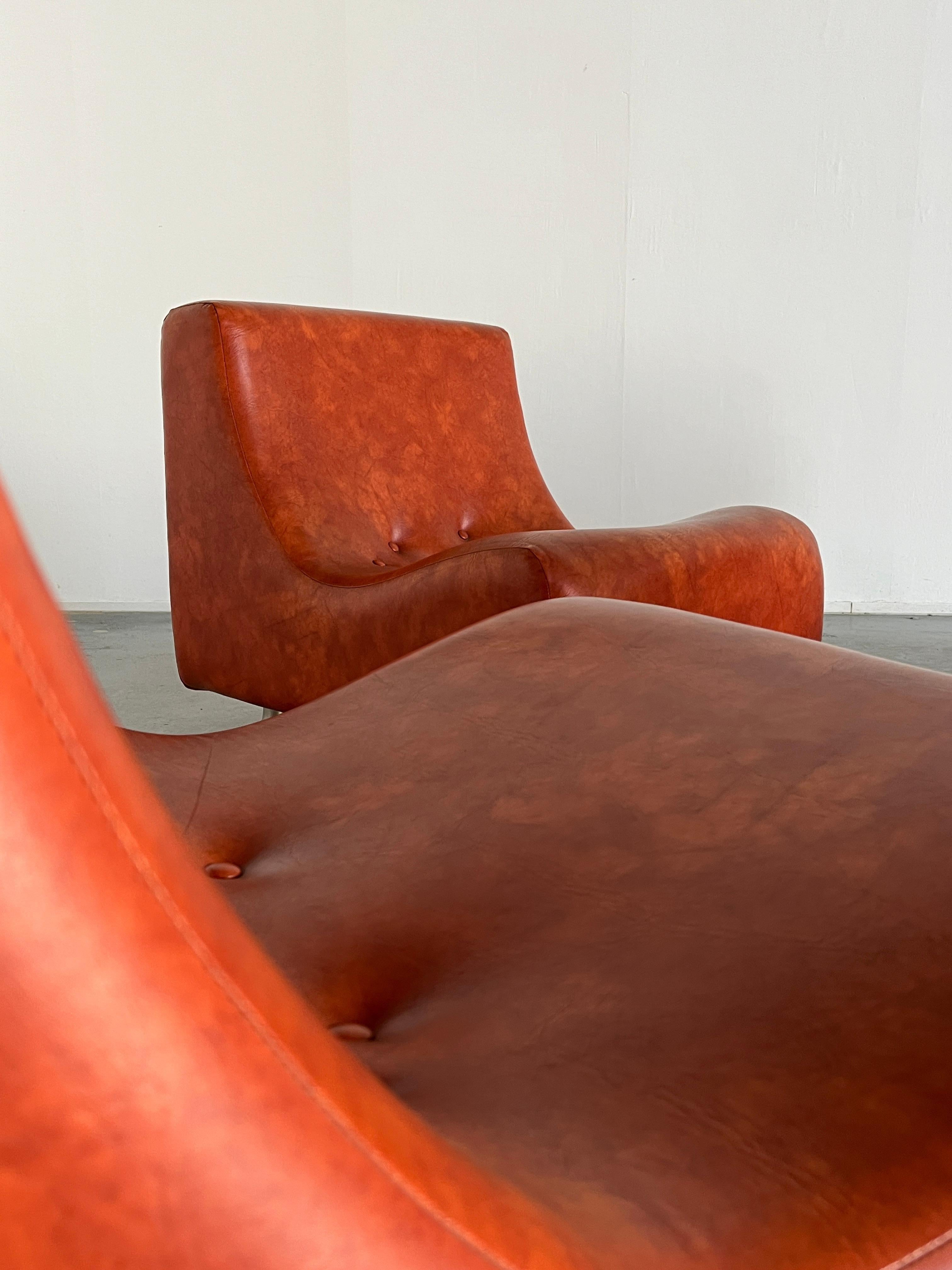 Sofa modulaire italien de l'ère spatiale, faux cuir, dans le style COR, années 70, Italie 4