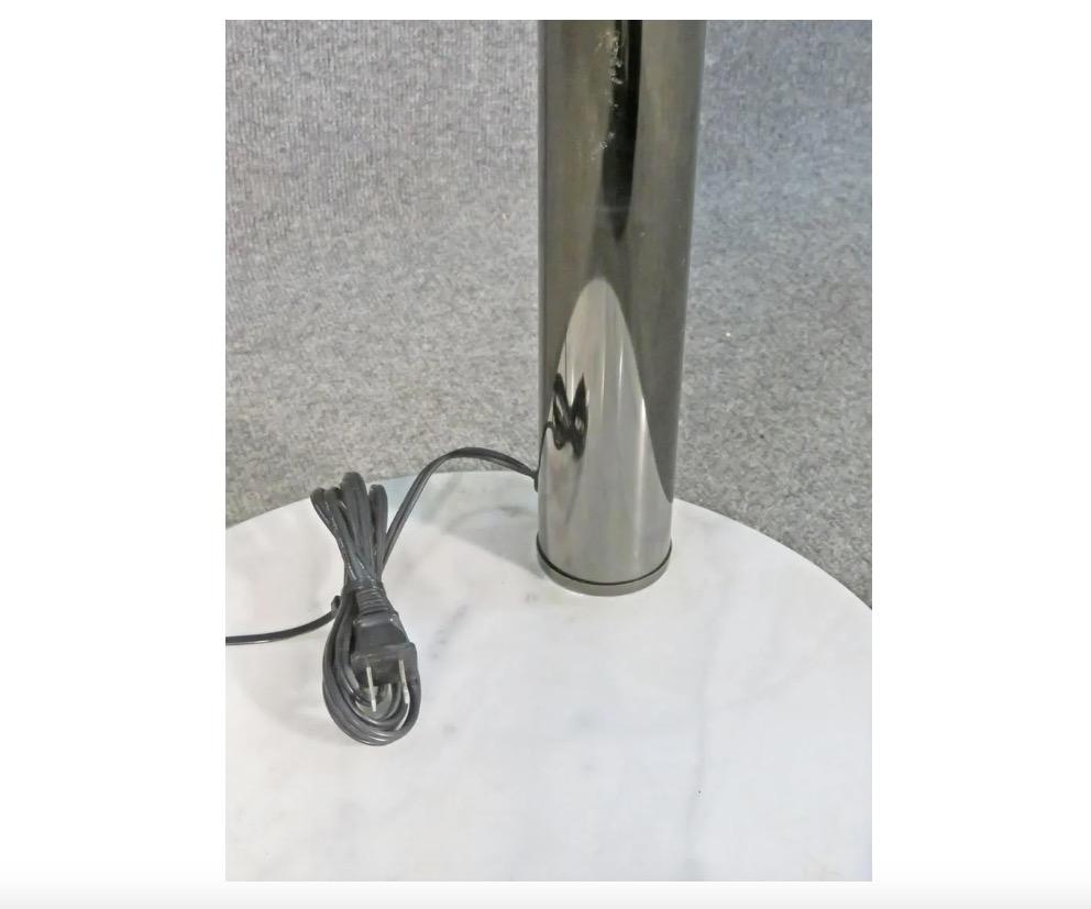 Italienische Vintage-Stehlampe „Spray Arch“ aus Chrom und Marmor 1