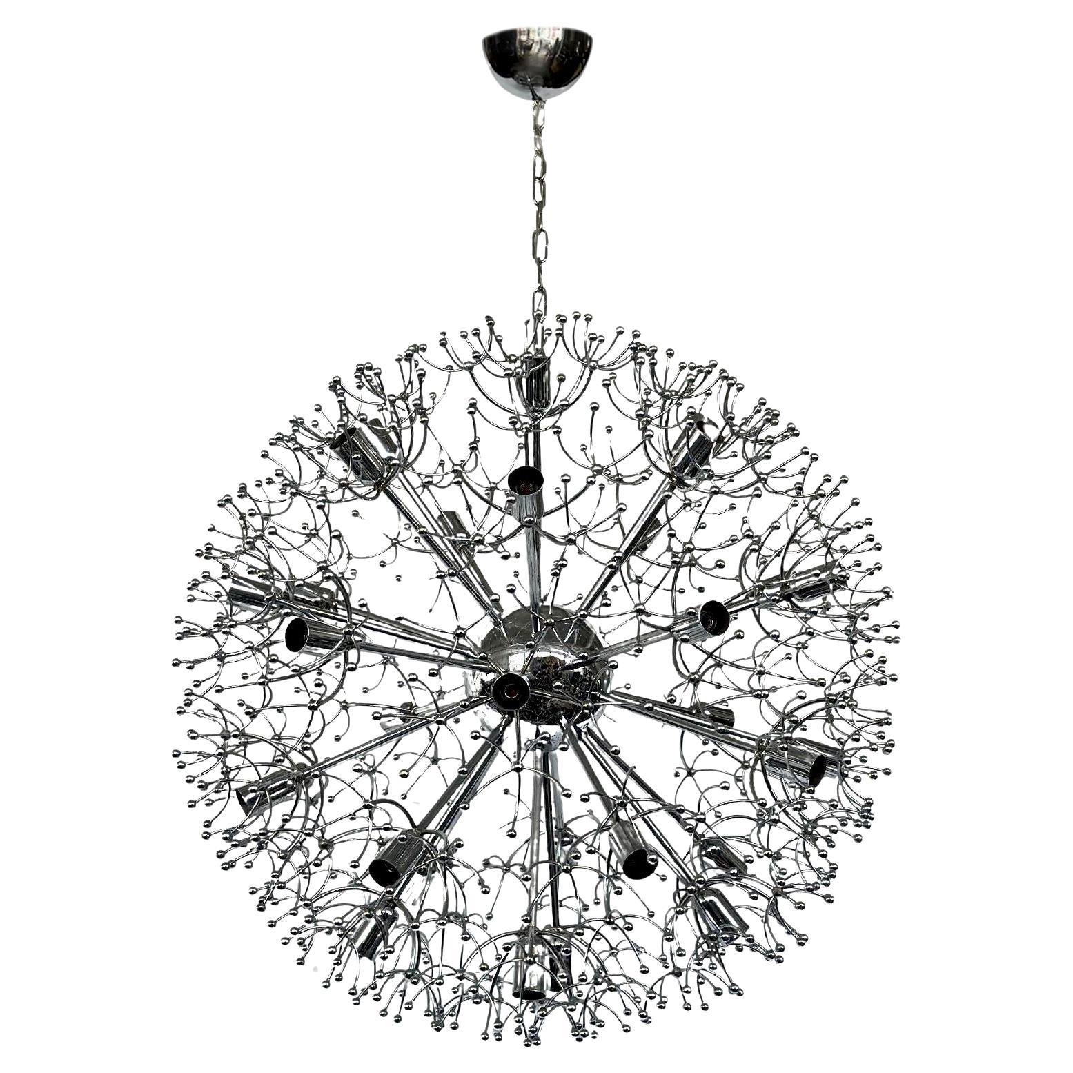 Lustre italien vintage Spoutnik de Gaetano Sciolari