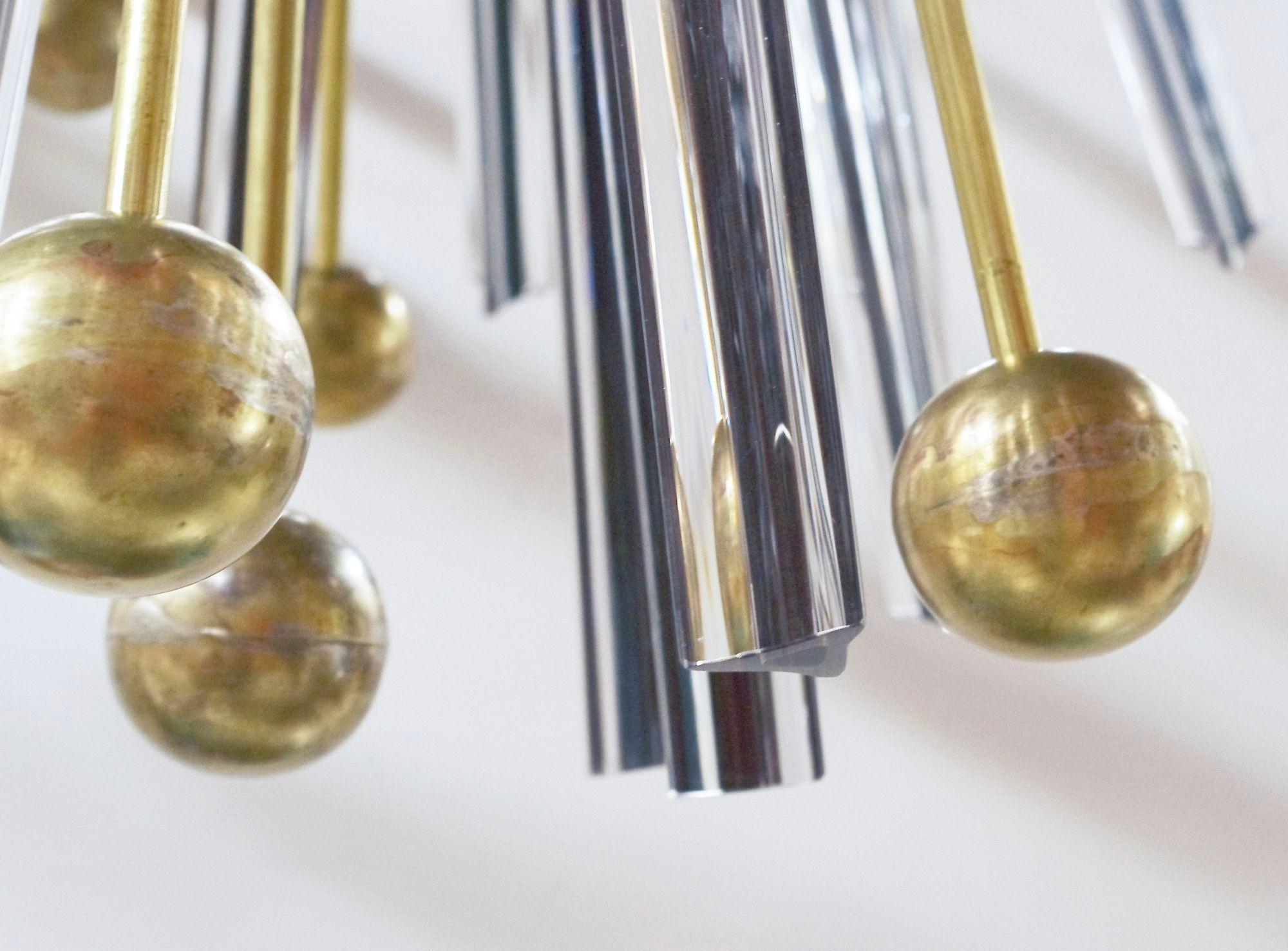 Vintage Italian Sputnik Chandelier/Flush-mount, c. 1980's In Good Condition For Sale In Los Angeles, CA