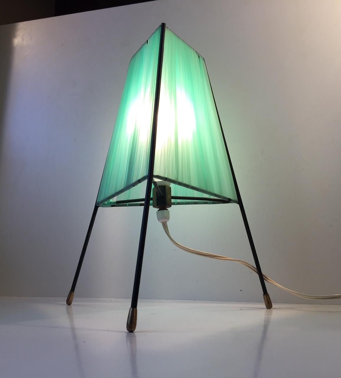 Mid-Century Modern Vintage Italian Sputnik Table Lamps in Pink and Green, 1950s For Sale