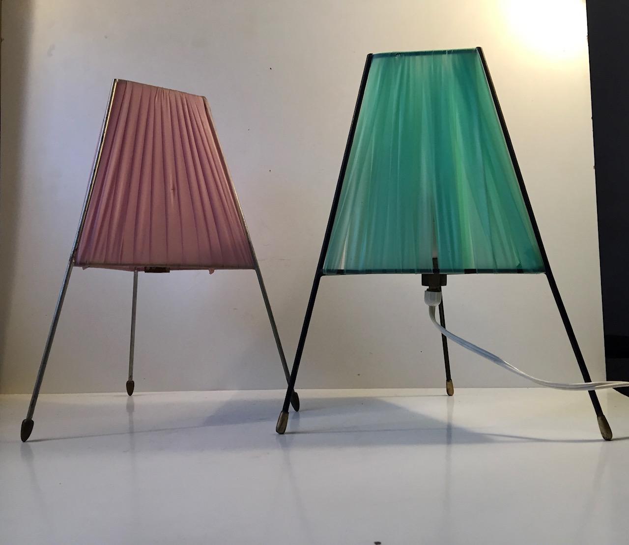 Vintage Italian Sputnik Table Lamps in Pink and Green, 1950s In Good Condition For Sale In Esbjerg, DK