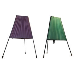 Vintage Italian Sputnik Table Lamps in Pink and Green, 1950s