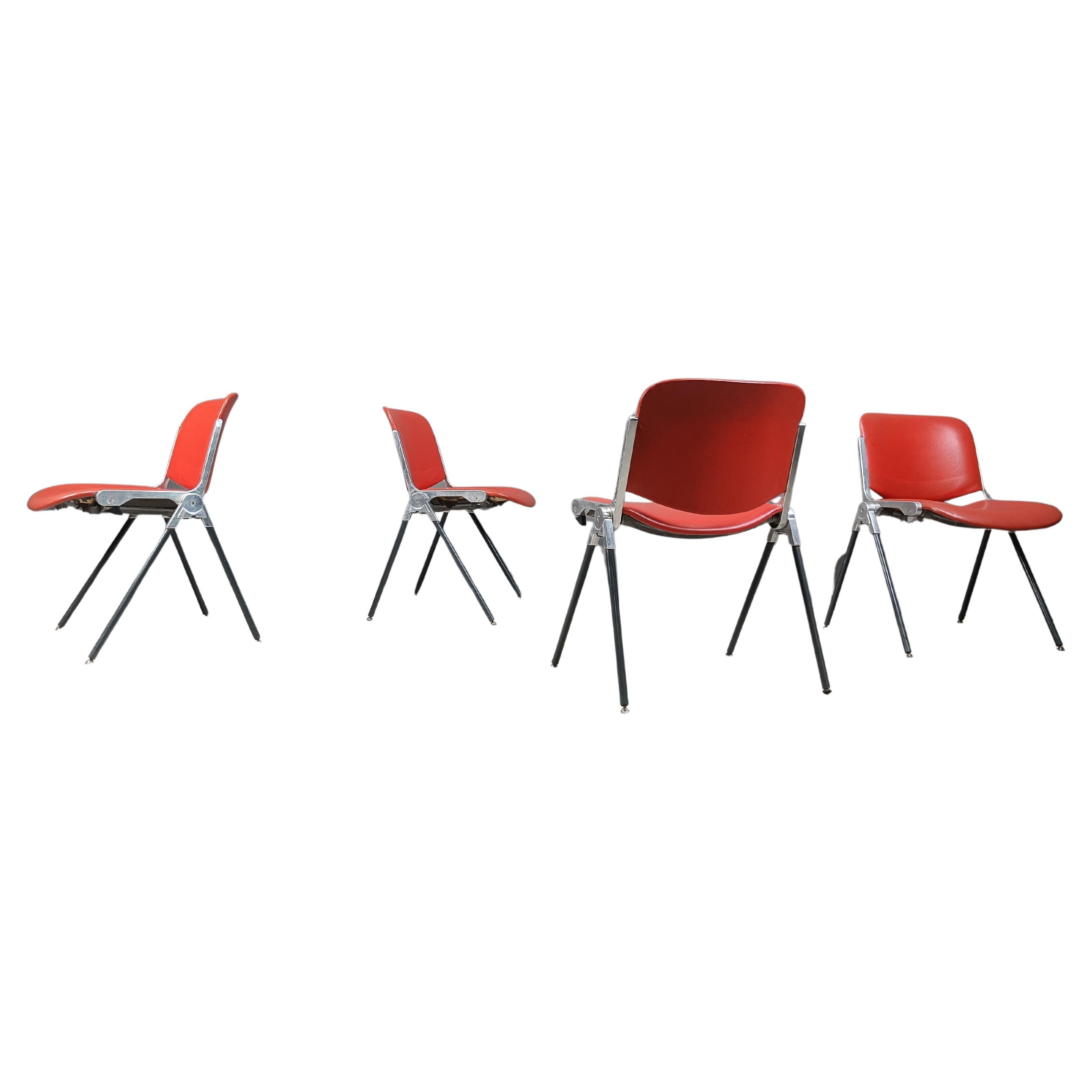 Vintage italian stackable dining chairs, 1970s