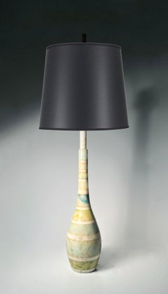 Vintage Italian Stacked Blues & Greens Marble Lamp