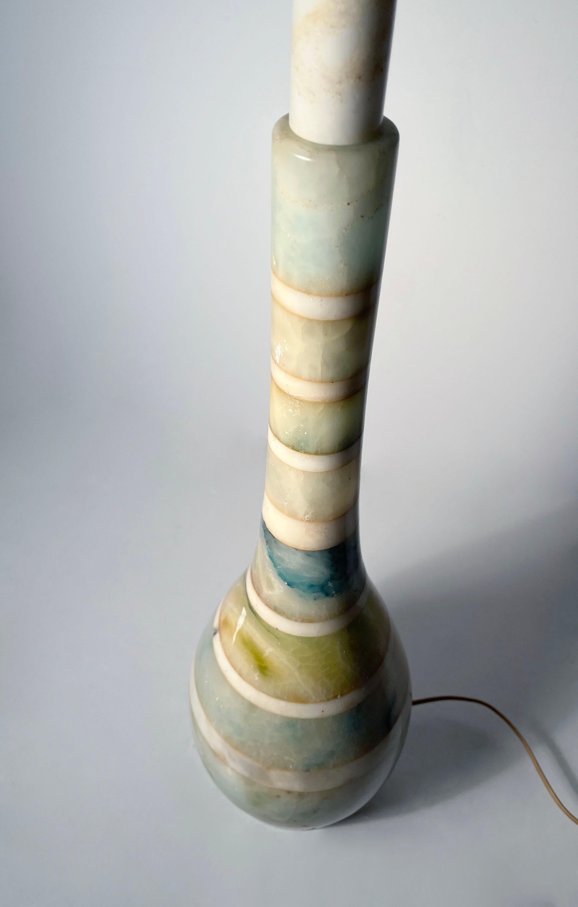 Vintage Italian Lámpara de Mármol Apilable Azul y Verde Moderno de mediados de siglo en venta