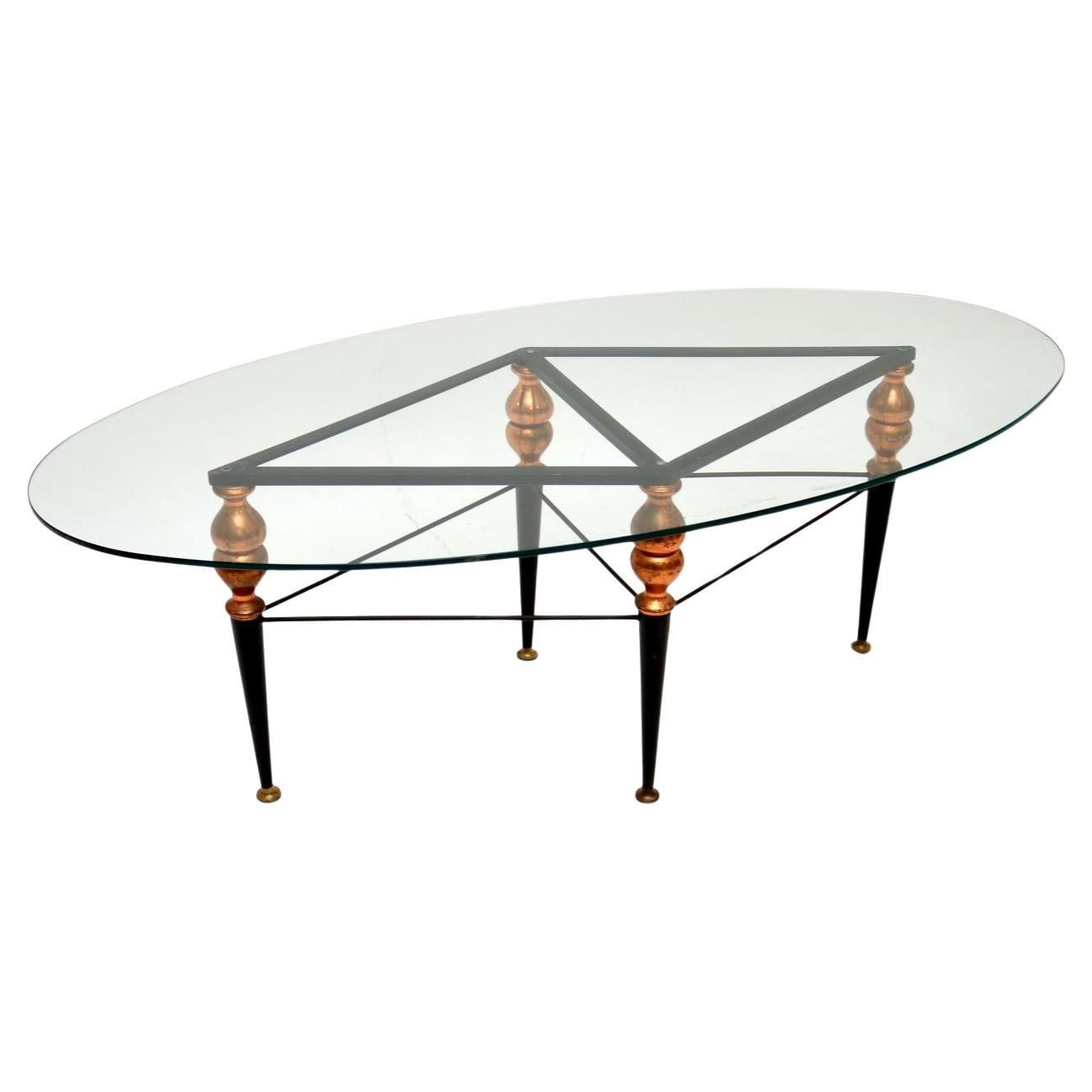 Vintage Italian Steel and Copper Coffee Table