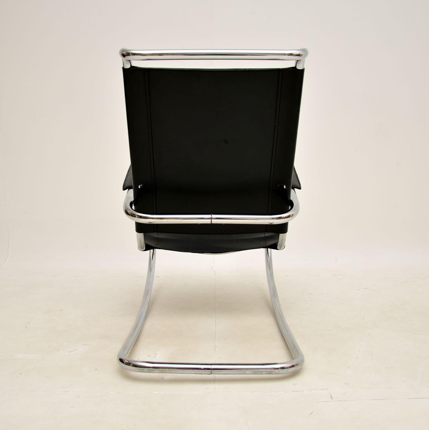 Vintage Italian Steel and Leather Rocking Chair by Fasem For Sale 2