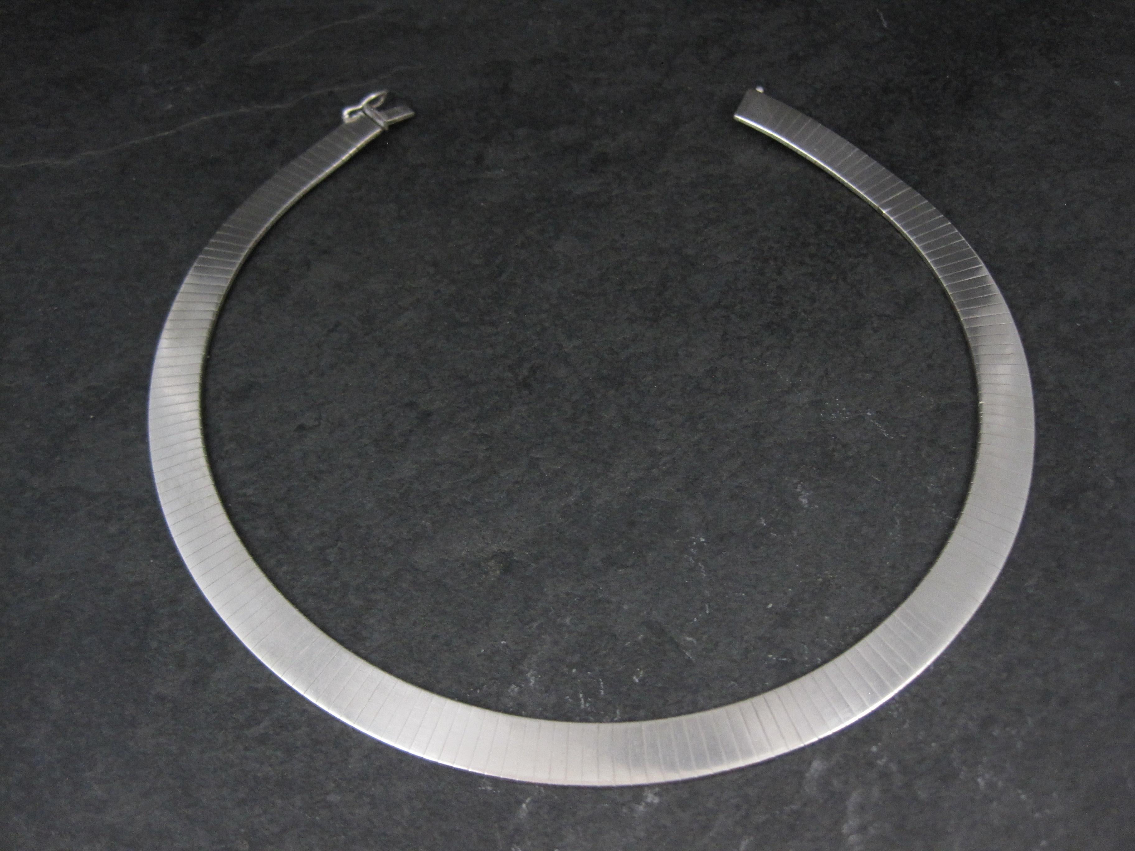 Italienische Sterling 10mm Choker-Halskette 14 Zoll Vintage im Zustand „Gut“ in Webster, SD