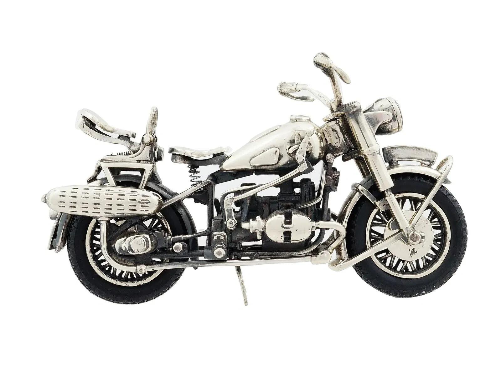 Vintage Italiano Plata de Ley 925 Firmado Italiano Motocicleta Harley siglo XX en venta
