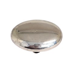 Italian Sterling Silver Blue Enamel Oval Lidded Box with Monogram