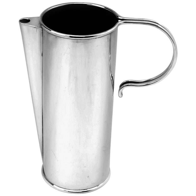 Vintage Italian Sterling Silver Jug / Pitcher / Ewer circa 1960 Water Cocktail For Sale