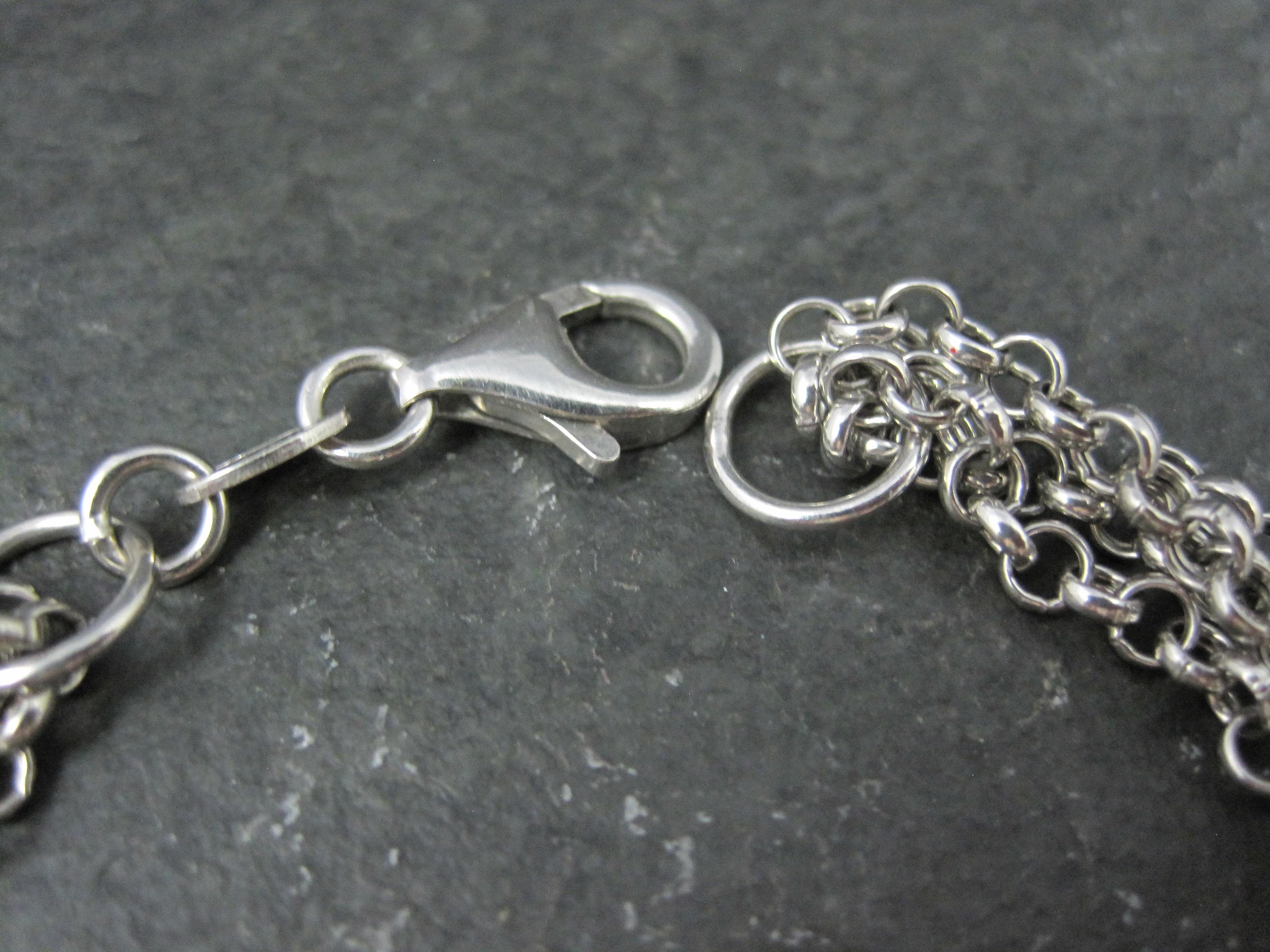 Vintage Italian Sterling Silver Oval Link and Chain Bracelet 7.5