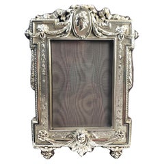 Retro Italian Sterling Silver Picture or Mirror Frame with Ornate Gothic Motif