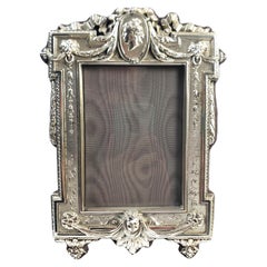 Vintage Italian Sterling Silver Picture or Mirror Frame with Ornate Gothic Motif