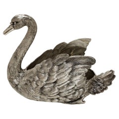 Vintage Italian Sterling Silver Swan Centrepiece Bowl Jardiniere c. 1920
