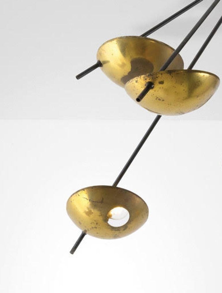 Milieu du XXe siècle Lustre italien Stilnovo modèle 1036 en vente
