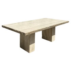 Table de salle à manger italienne vintage Stone International Raw Edge Stone