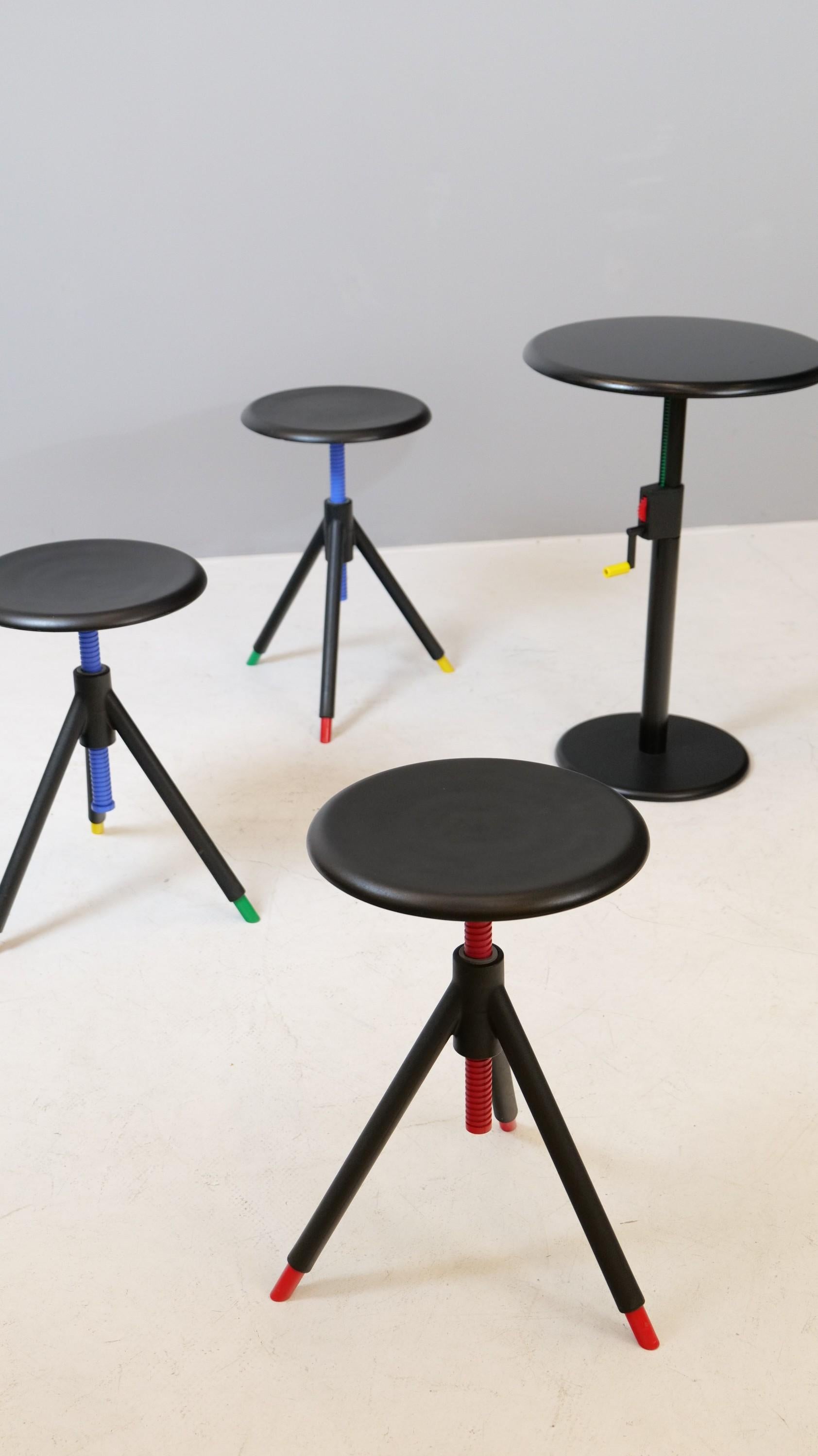 Italian vintage italian table & stool set by Raul Barbiere & Gabriella Montaguti for Rex For Sale