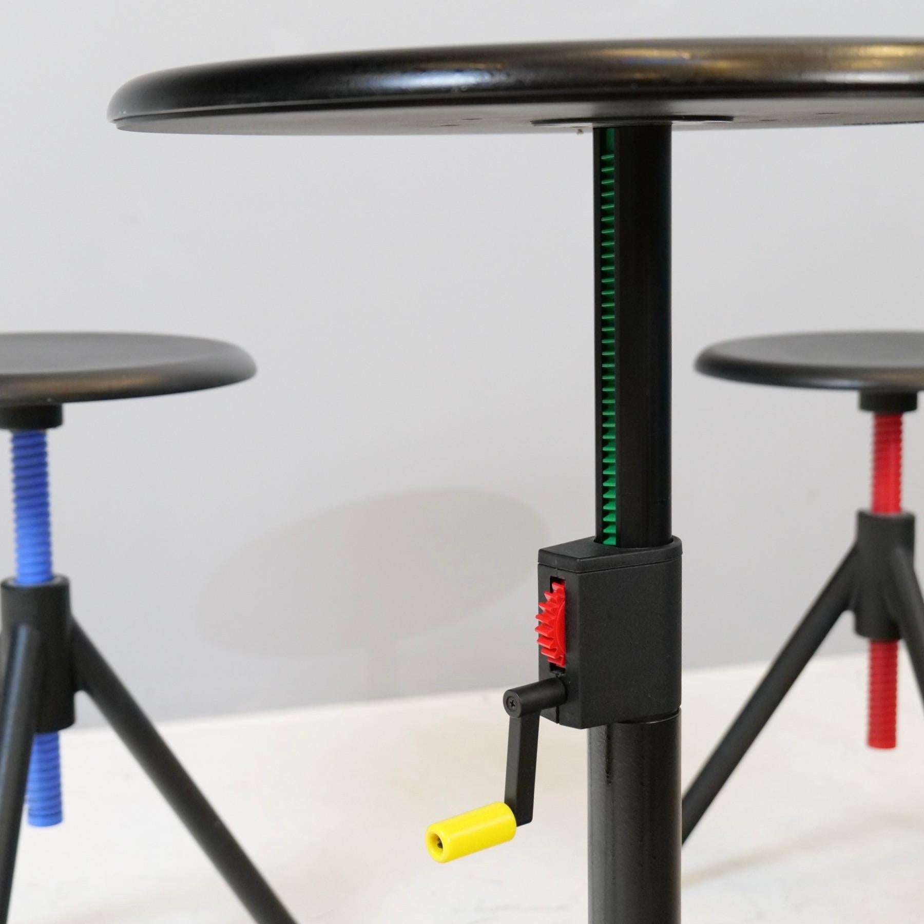 Post-Modern vintage italian table & stool set by Raul Barbiere & Gabriella Montaguti for Rex For Sale